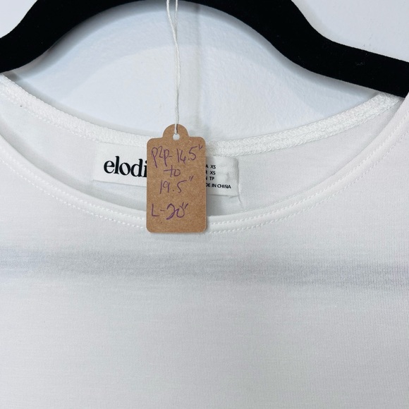 Elodie • Women’s White Ruched Front Long Sleeve Top XS NWT - Picture 8 of 10